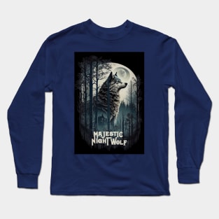 Majestic night wolf V1 Long Sleeve T-Shirt